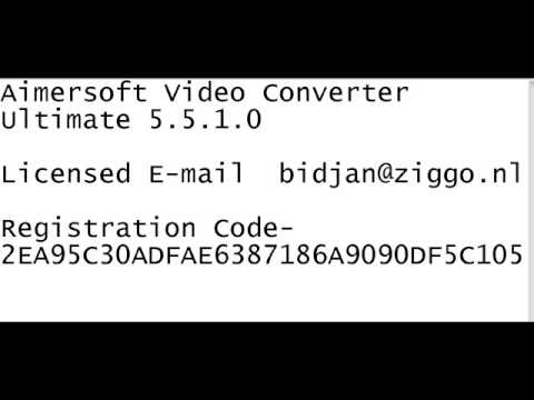 Serial Number Aimersoft Video Convertewr